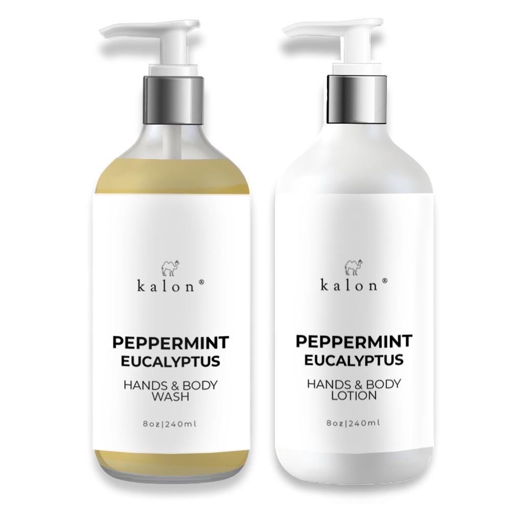 Kalon Natural Body Care Set Lotion & Body Wash_Peppermint & Eucalyptus