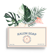 Load image into Gallery viewer, Kalon Mini Travel Size Soap Trio No.3- Cinnamon, Pure bar, Alfalfa sweetgrass
